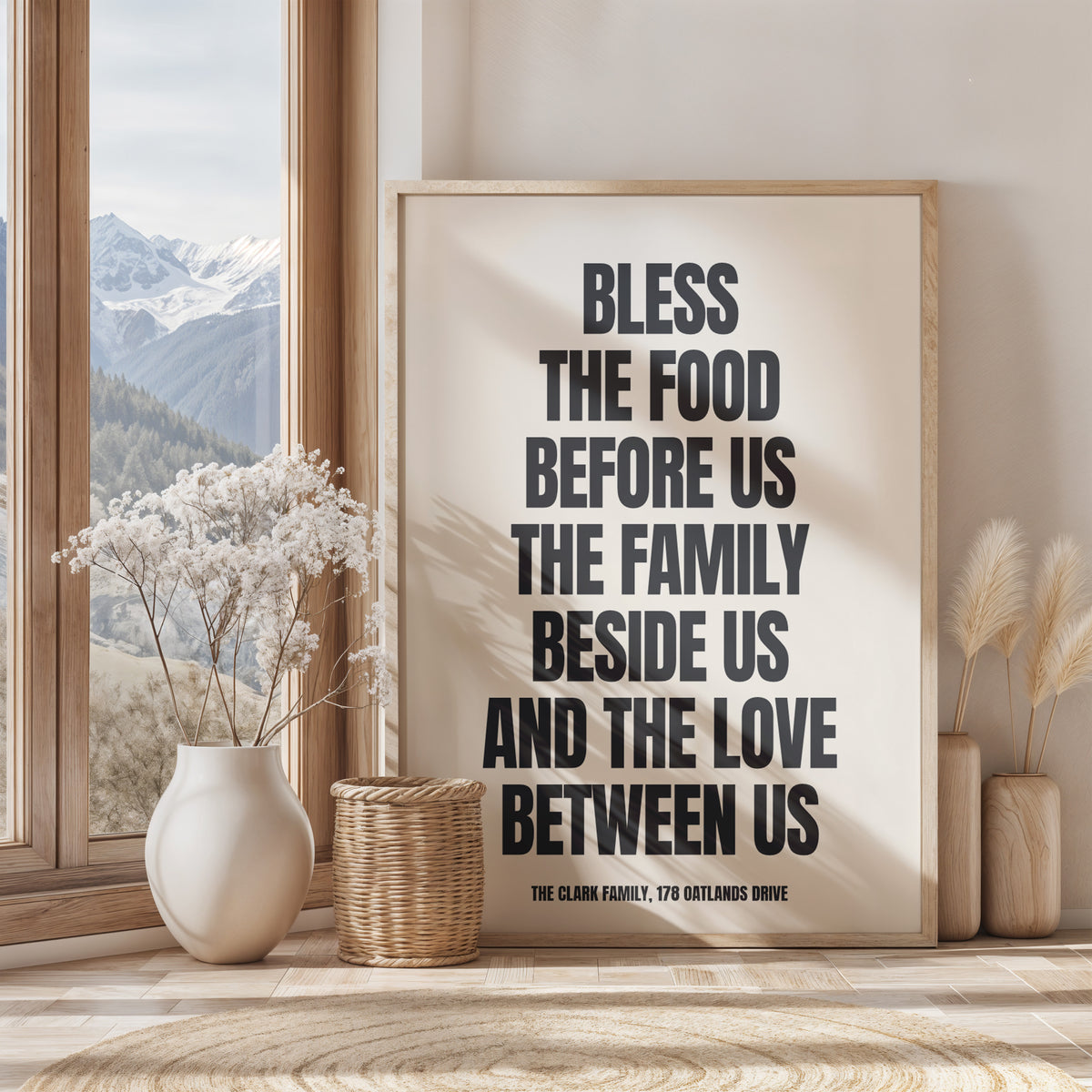 BLESS THE FOOD BEFORE US - Personalised Art