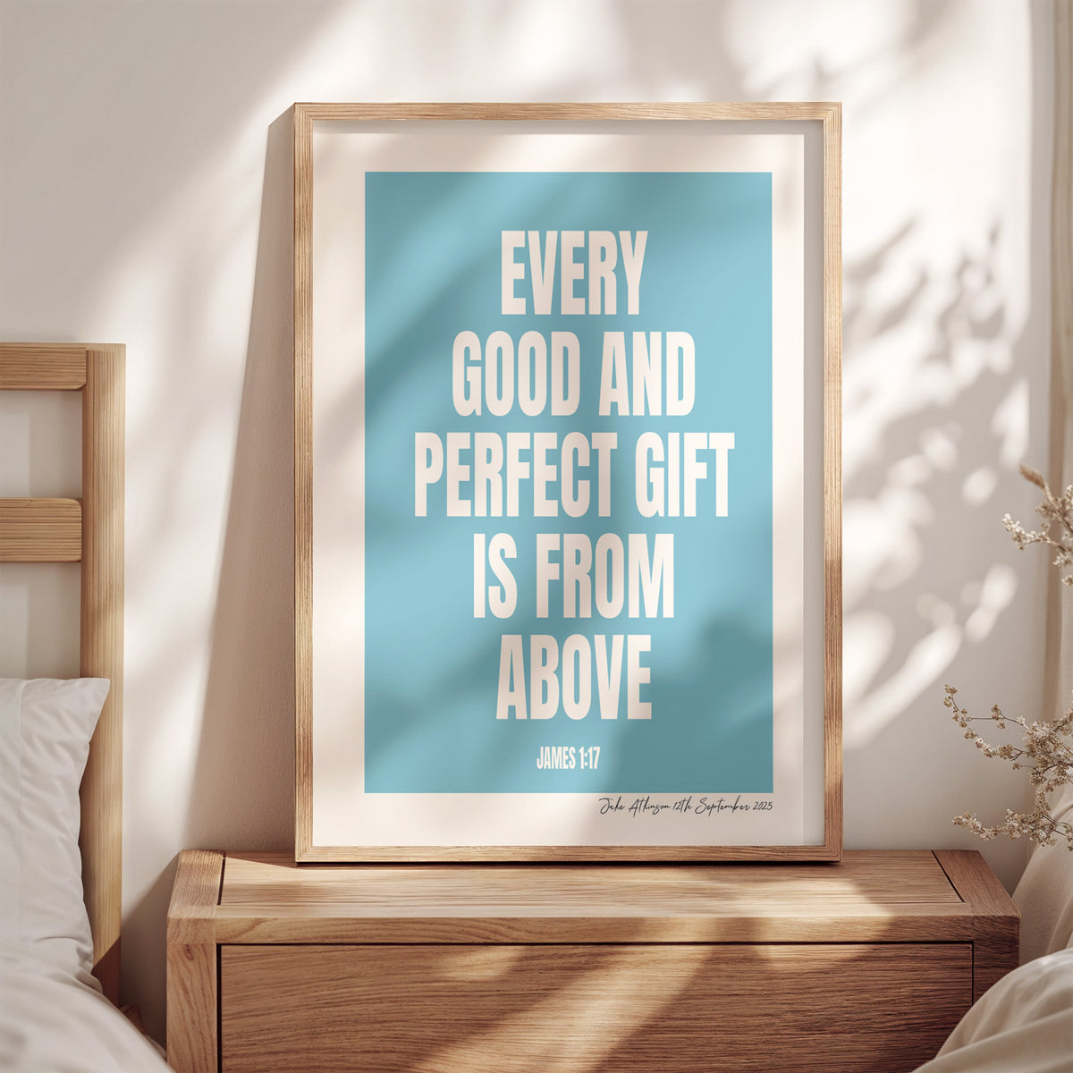 EVERY GOOD AND PERFECT GIFT - Personalised New Baby Art