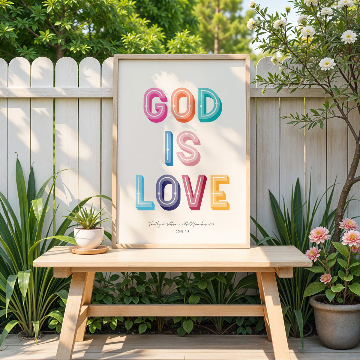 GOD IS LOVE - Personalised Wedding Art
