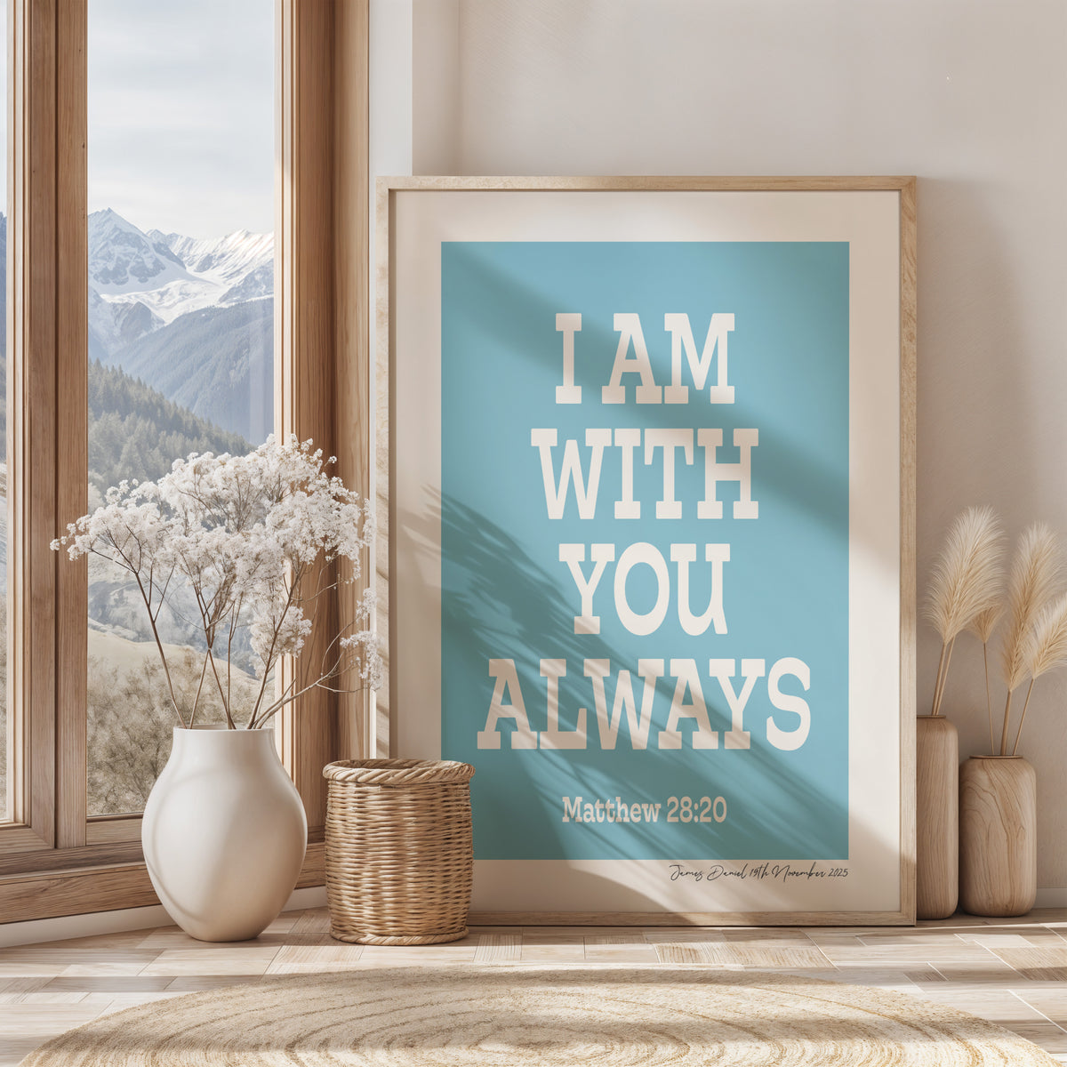 I AM WITH YOU ALWAYS - Personalised New Baby Art