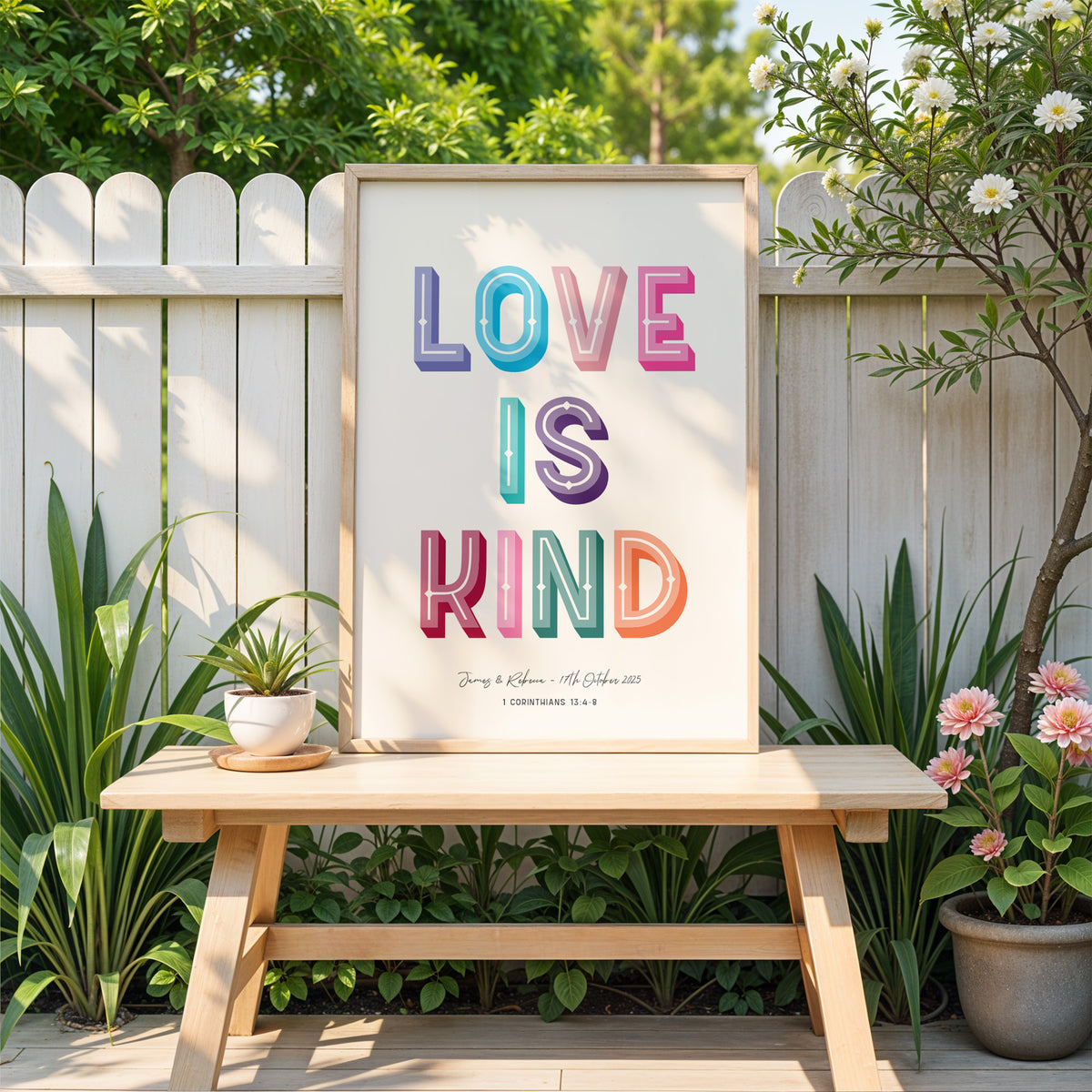 LOVE IS KIND - Personalised Wedding Art