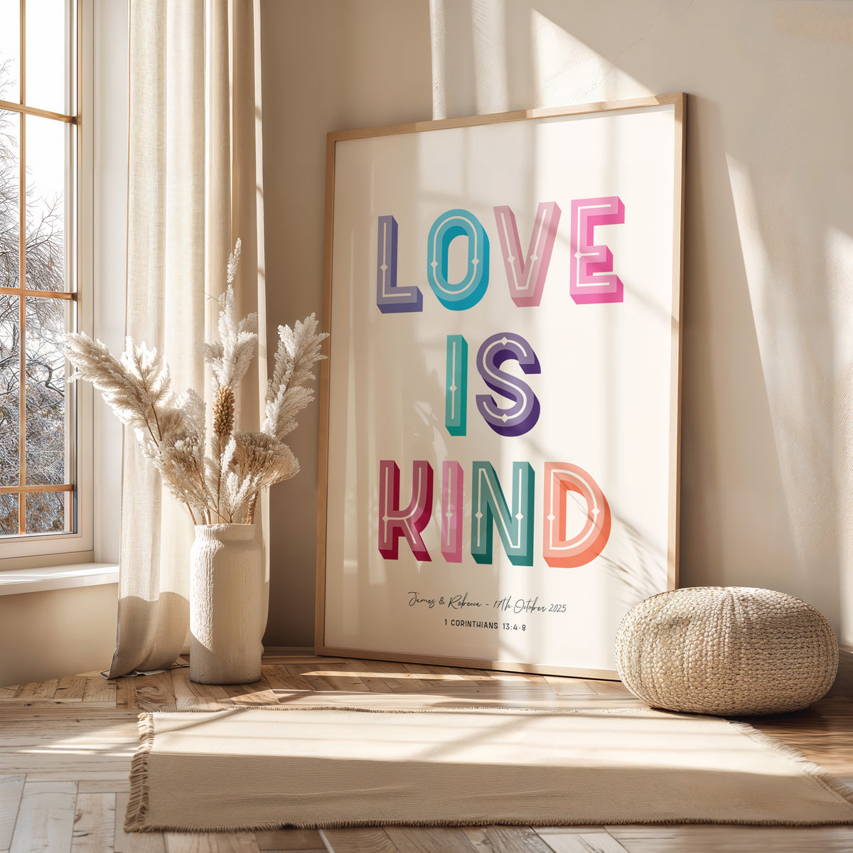 LOVE IS KIND - Personalised Wedding Art