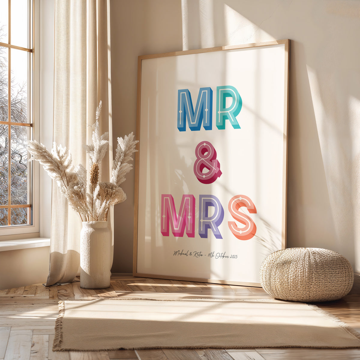 MR & MRS - Personalised Wedding Art